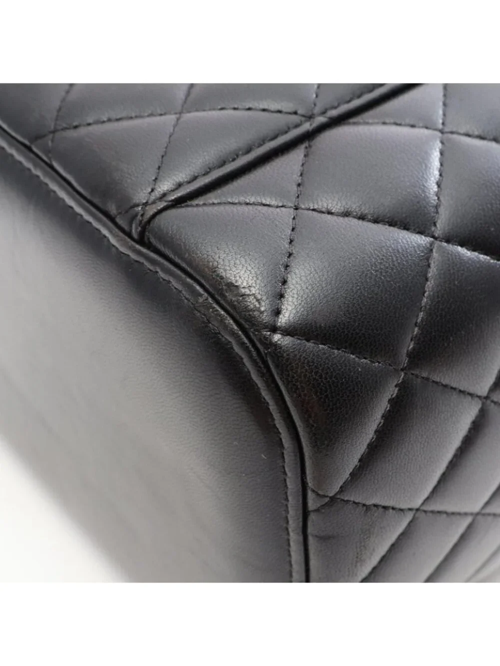 Chanel Handbag Quilted Black Lambskin Vanity